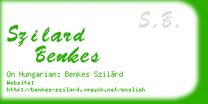 szilard benkes business card