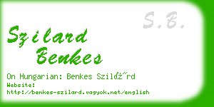 szilard benkes business card